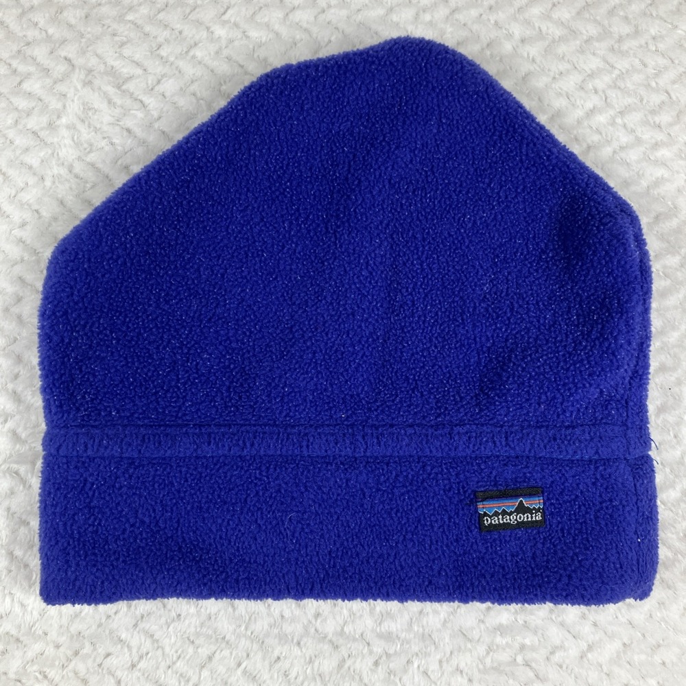 Vintage Patagonia Synchilla Fleece Beanie Hat Blue Made in USA 90s Retro L